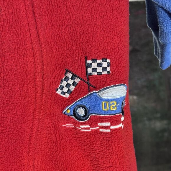 Okie Dokie Fleece Red Sleeper Boys Size 18m Zip Up Warm Footed Pajamas Race Car - Picture 5 of 16